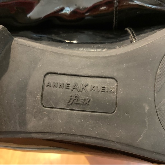 Anne Klein AK Flex Black Patent Leather Slip-on Shoes 8 - Picture 7 of 8